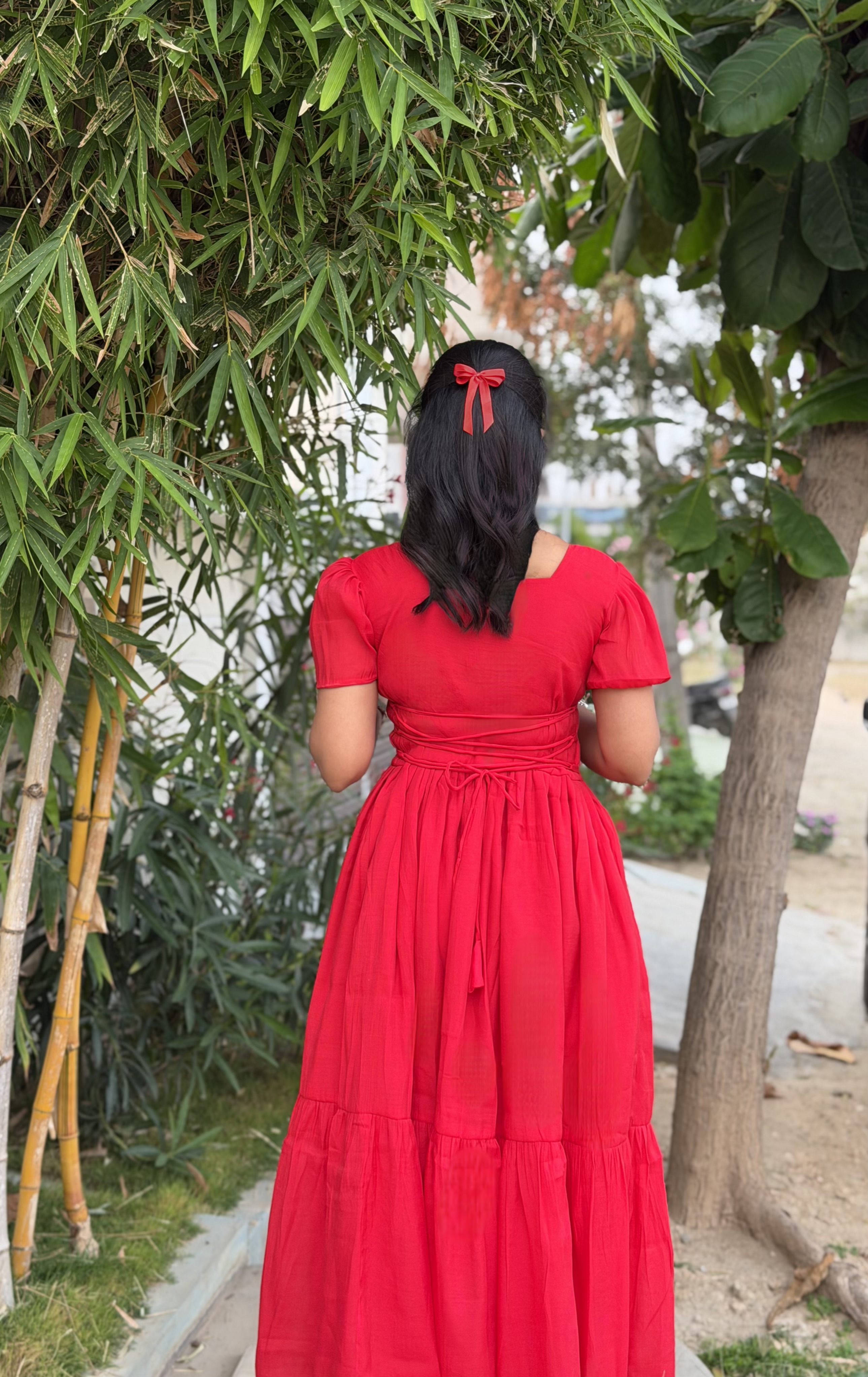 Red Glam Corset Maxi Dress (DH17)