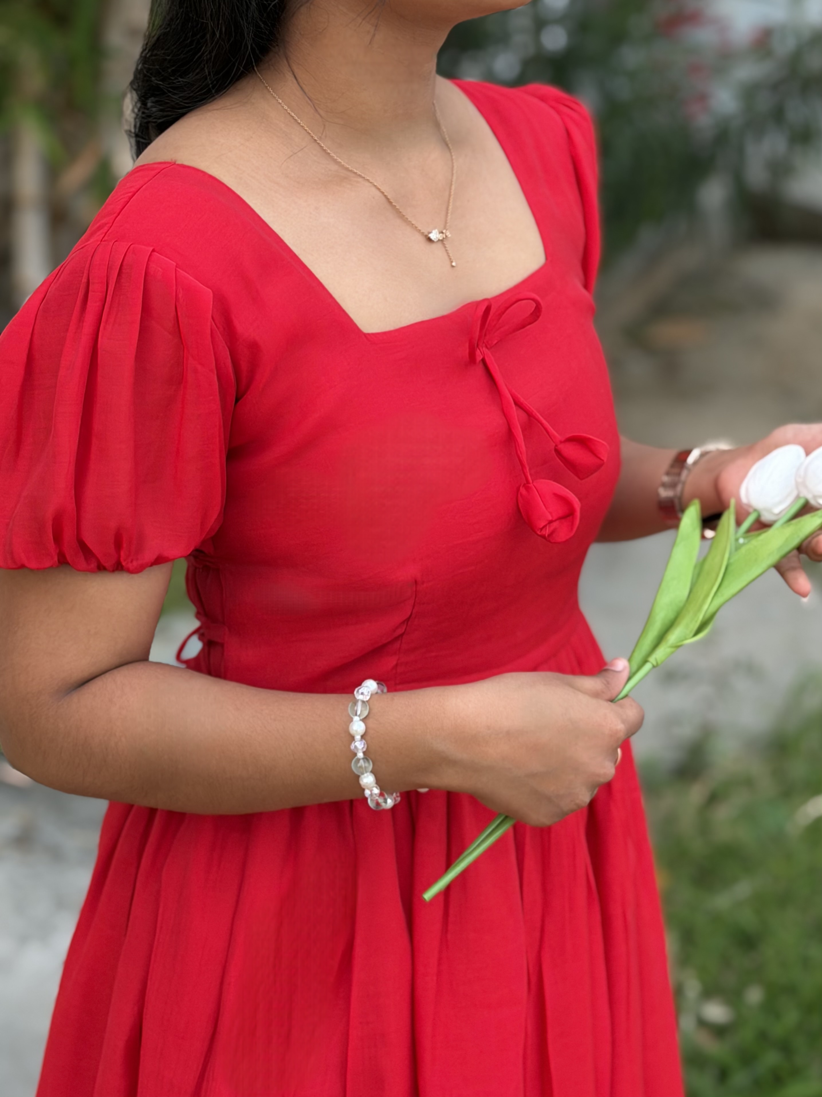 Red Glam Corset Maxi Dress (DH17)