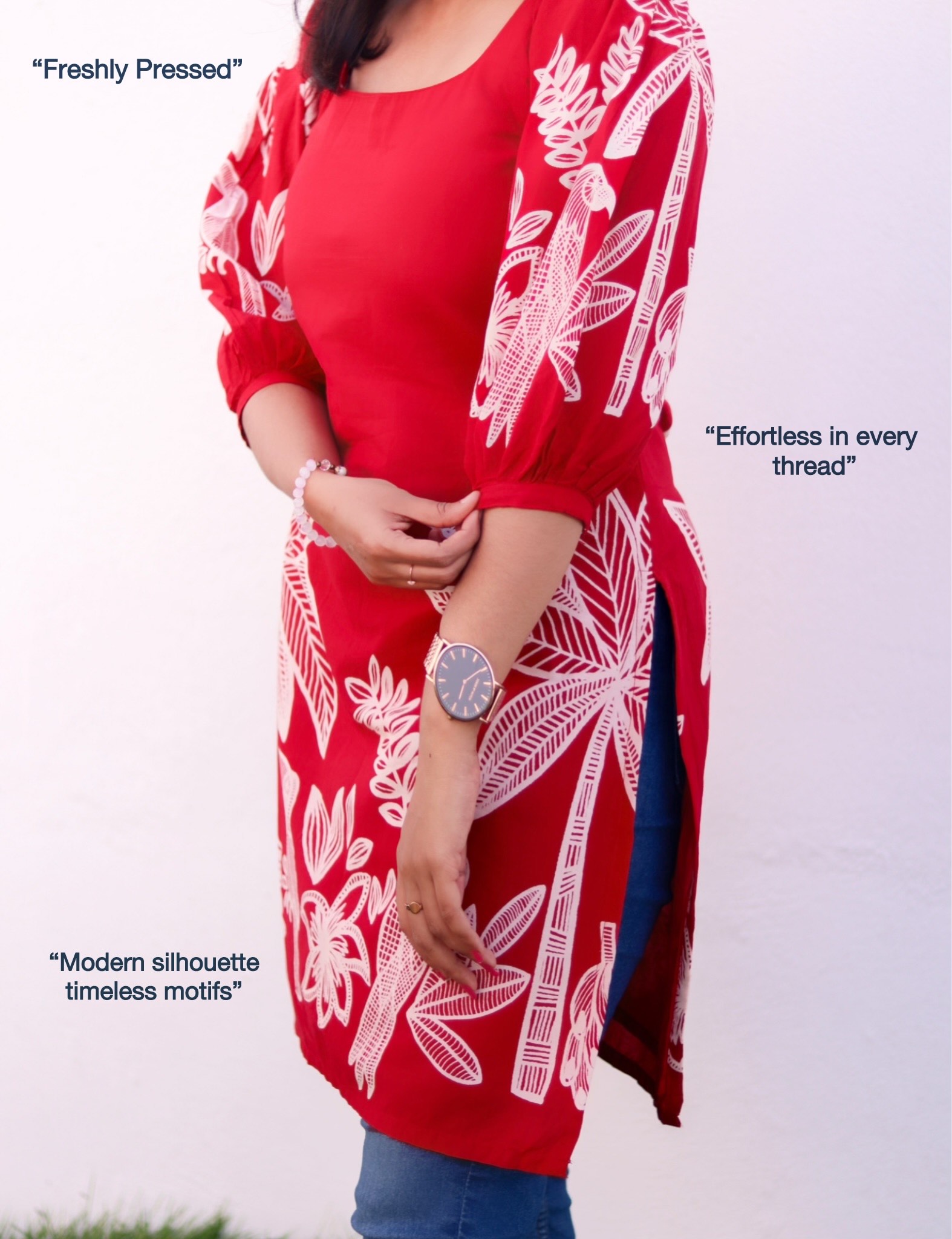 NAIRA Floral Printed Cotton Kurti (DH07)