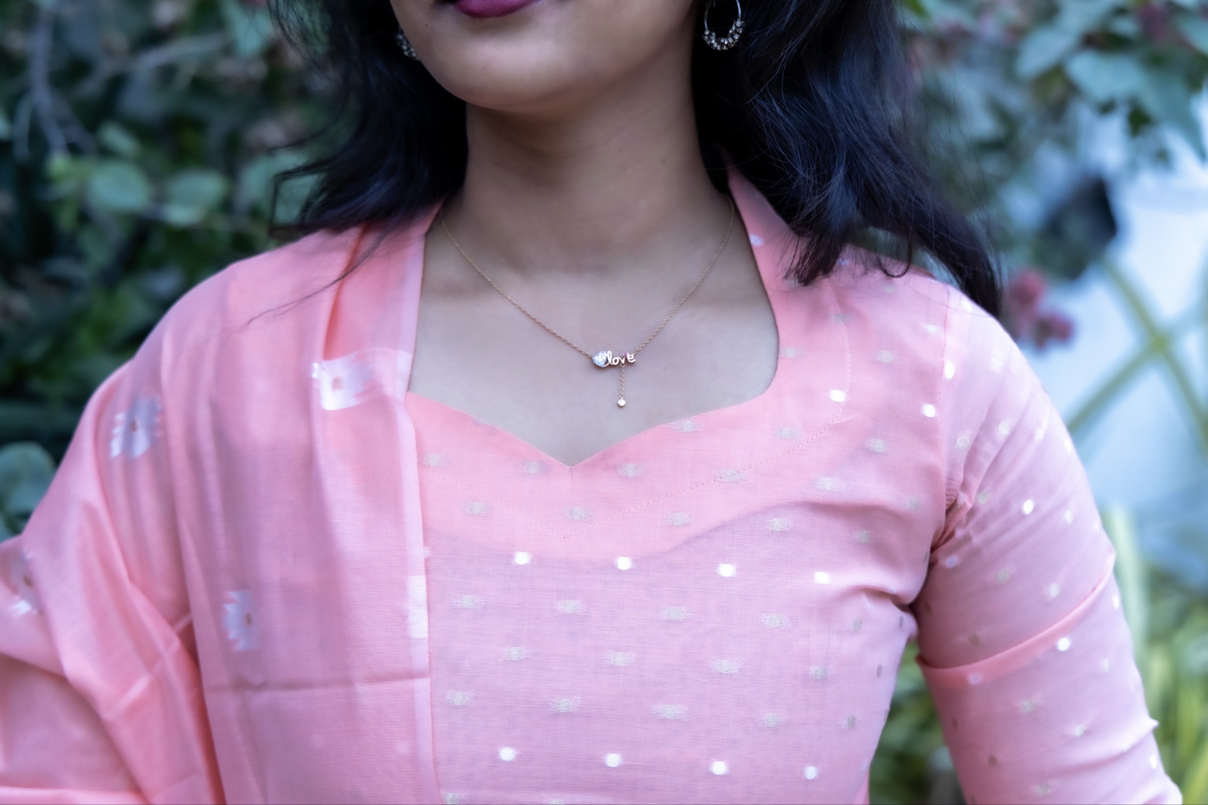 TARA- Peach Silk Cotton Top and Silk Dupatta (DH12)