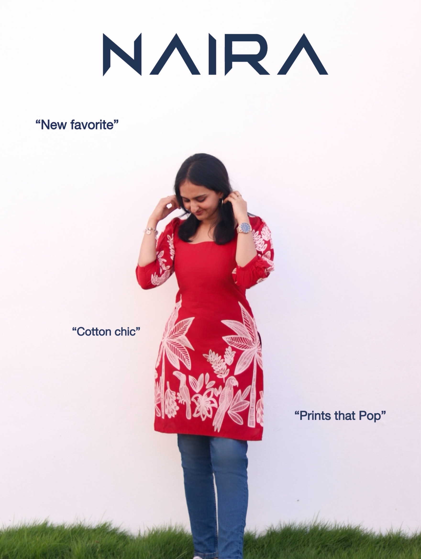 NAIRA Floral Printed Cotton Kurti (DH07)