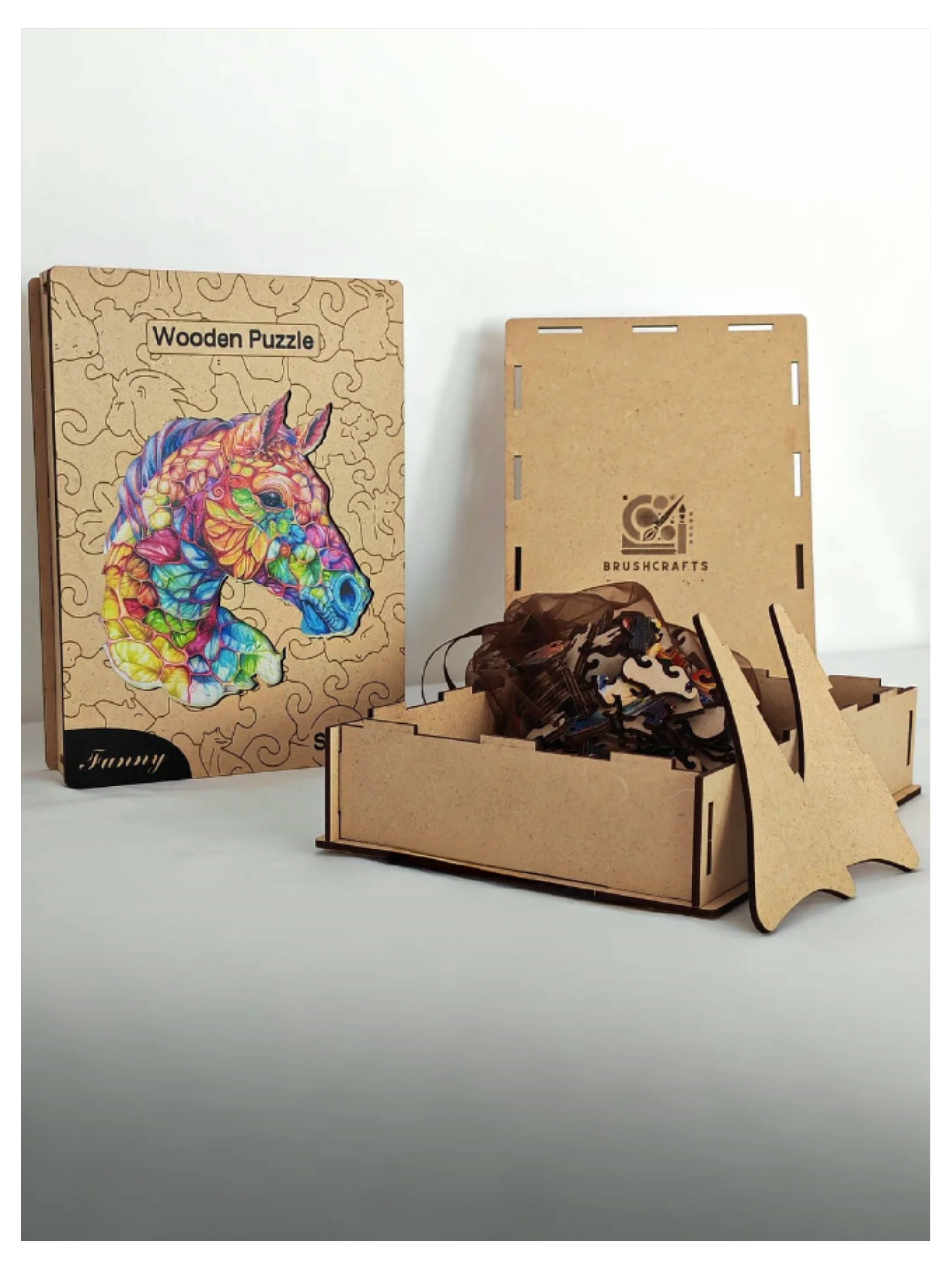 Puzzle en Bois - Tête de Cheval Psychédélique