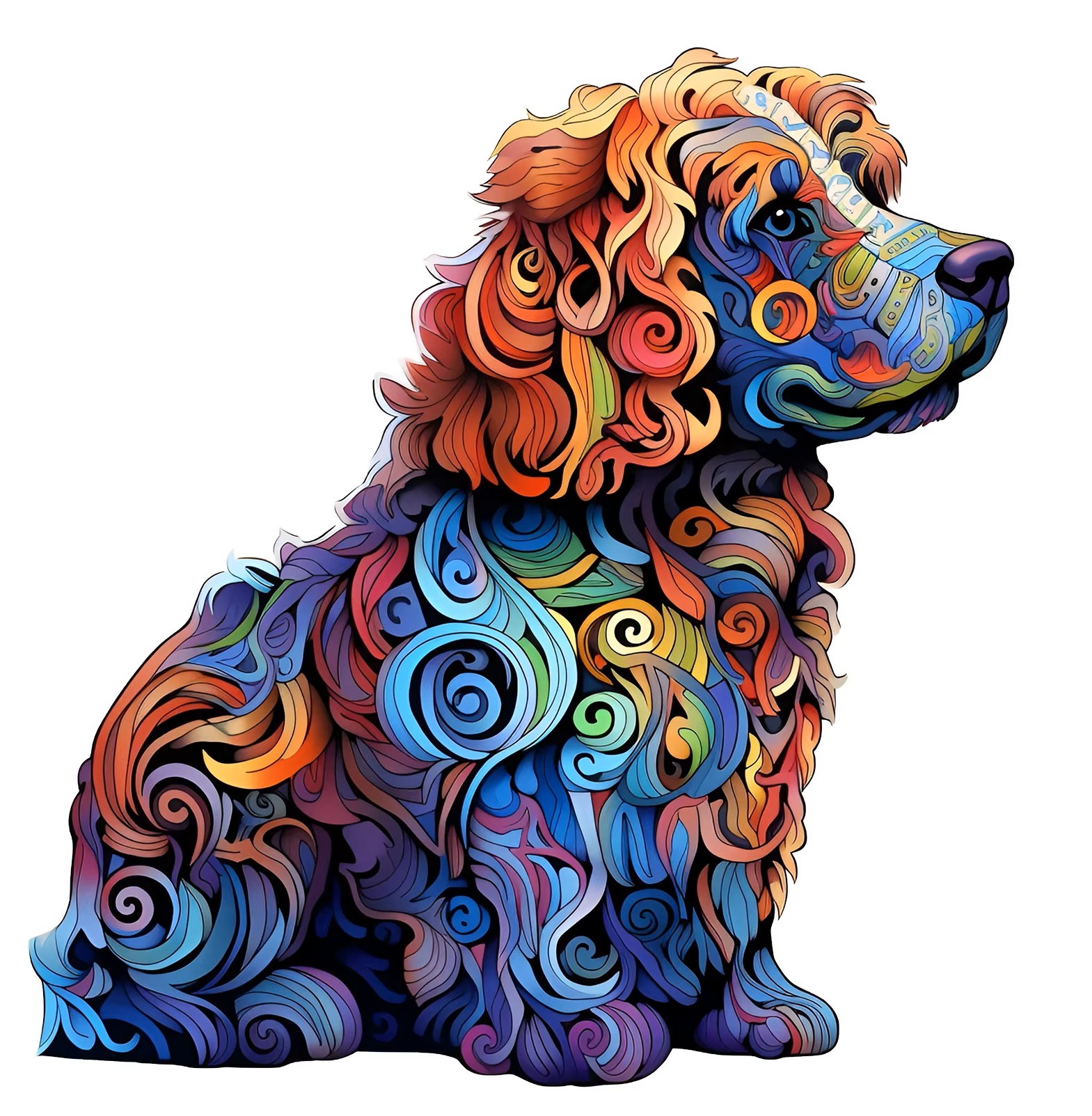 Puzzle en Bois - Le Cocker Joyeux