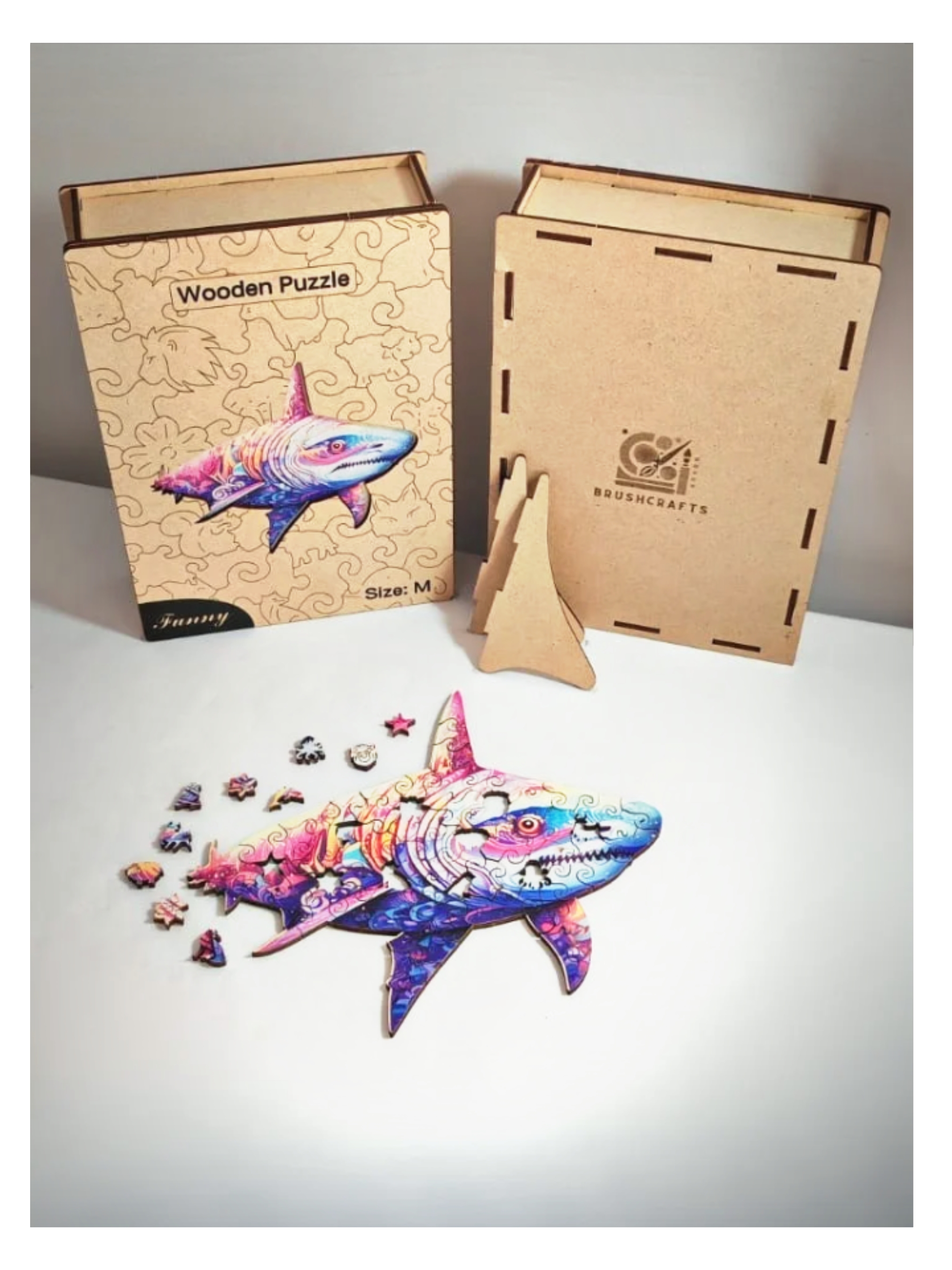 Puzzle en Bois - Le Requin Coloré
