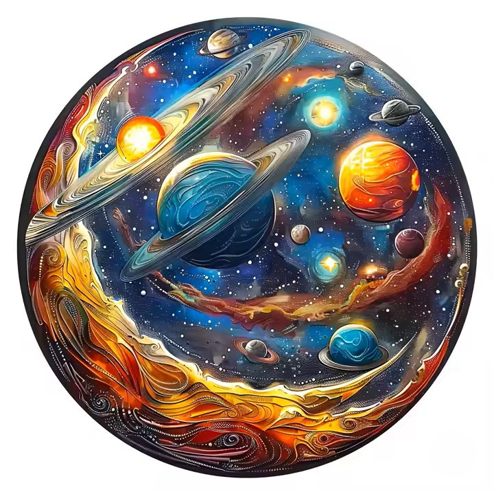 Puzzle en Bois - Galaxie & Système Solaire