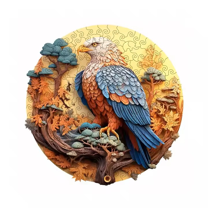 Puzzle en Bois - L'Aigle Majestueux