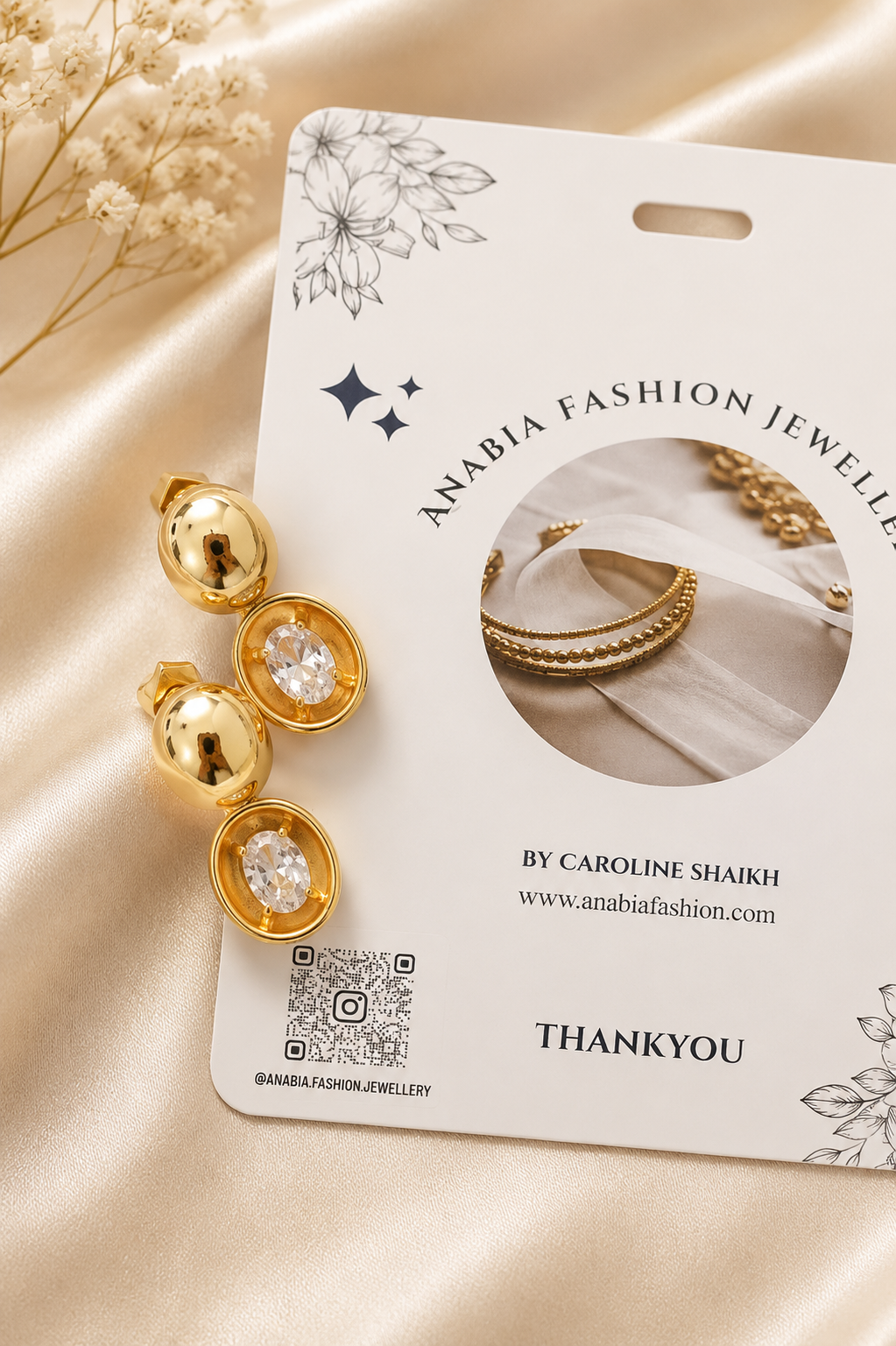Gold Plated Crystal Stud Earrings