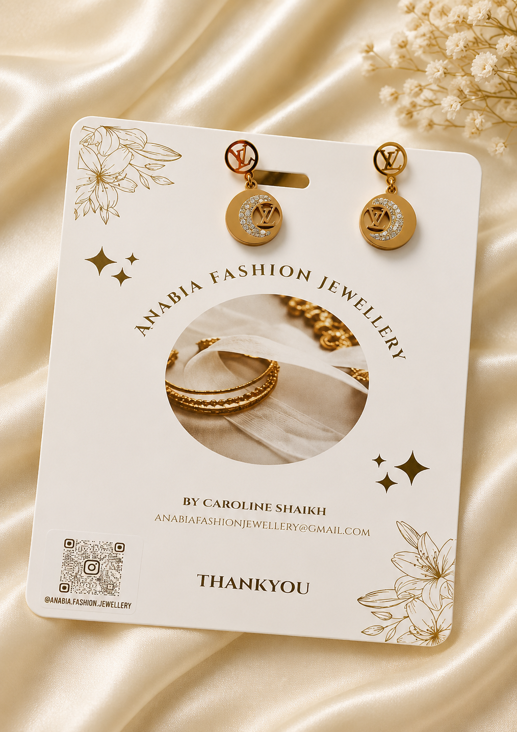 LV-Inspired Gold Earrings