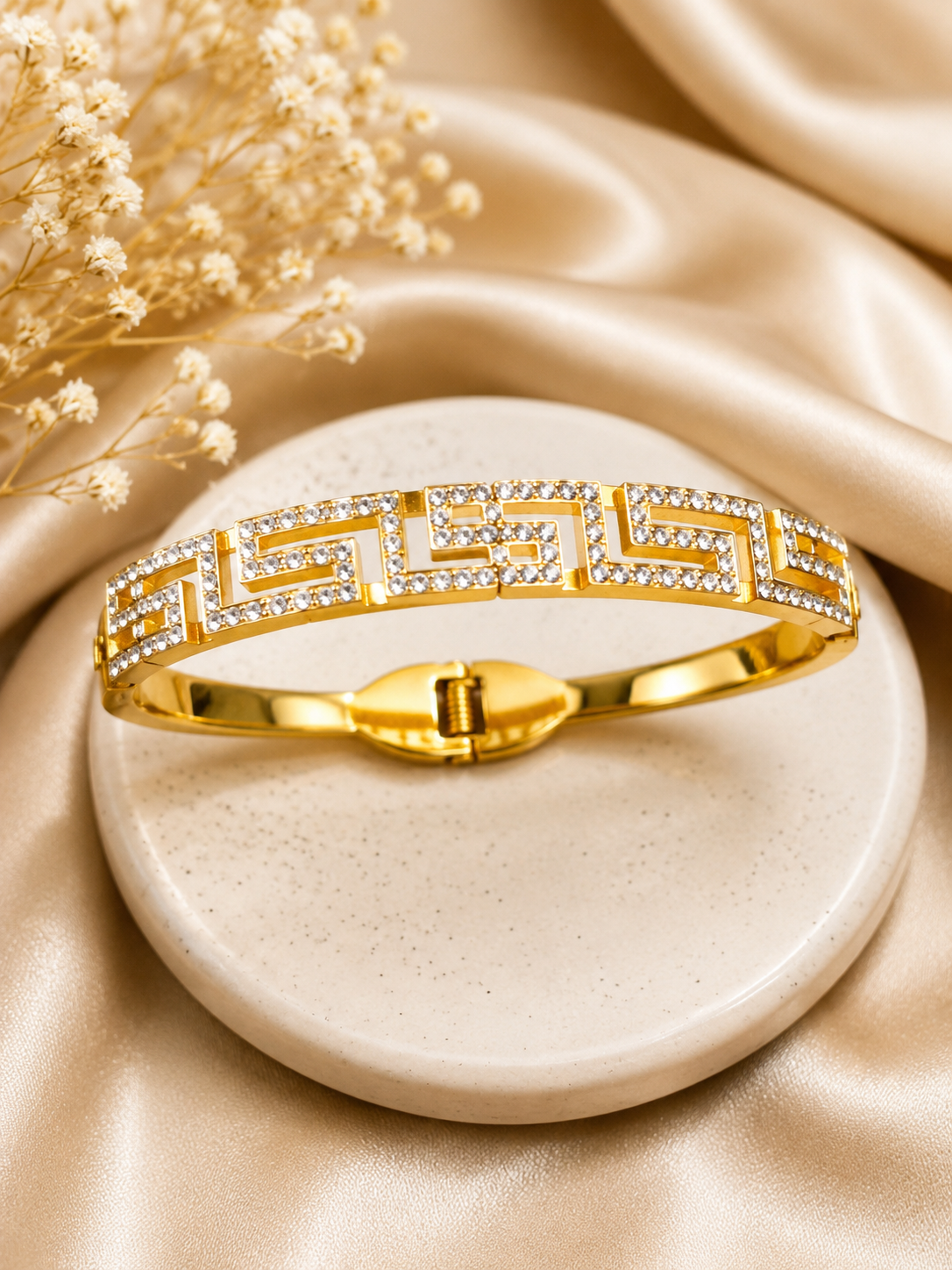 Gold-Plated Greek Key bangle 