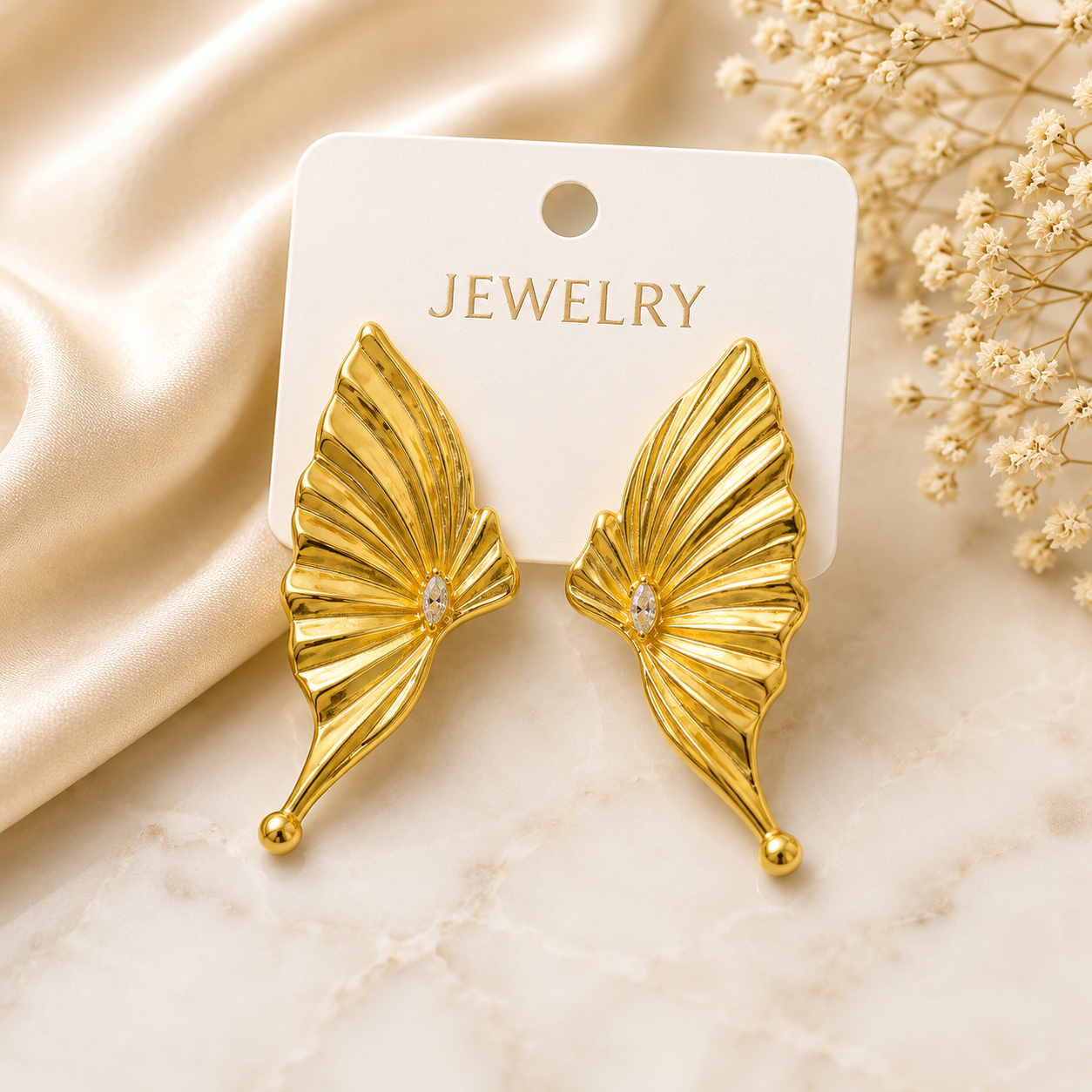 Gold-Toned Wing Earrings