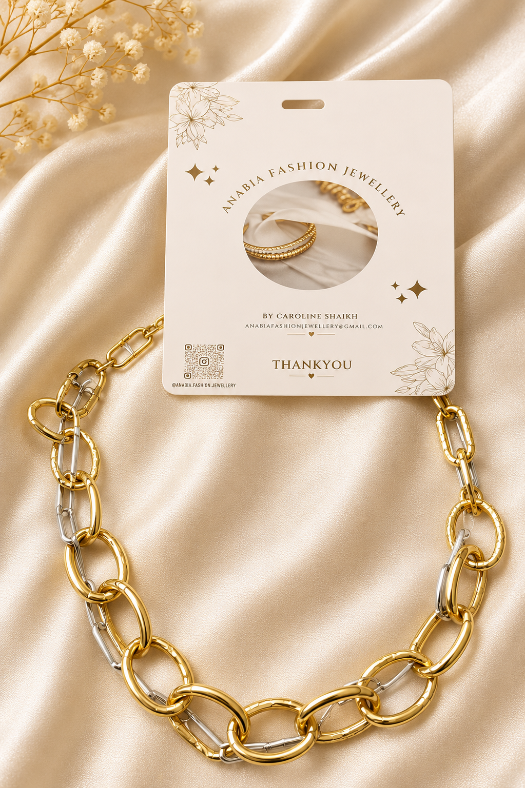 Chunky Mixed Metal Chain Necklace