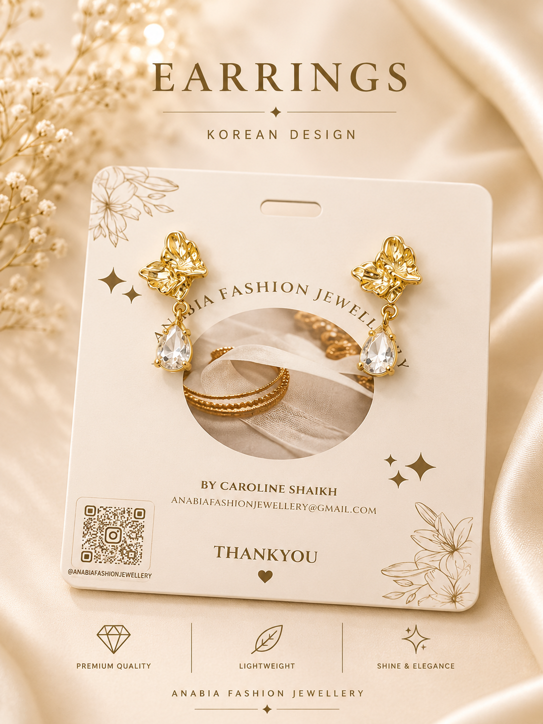 Korean Design Gold Earrings
