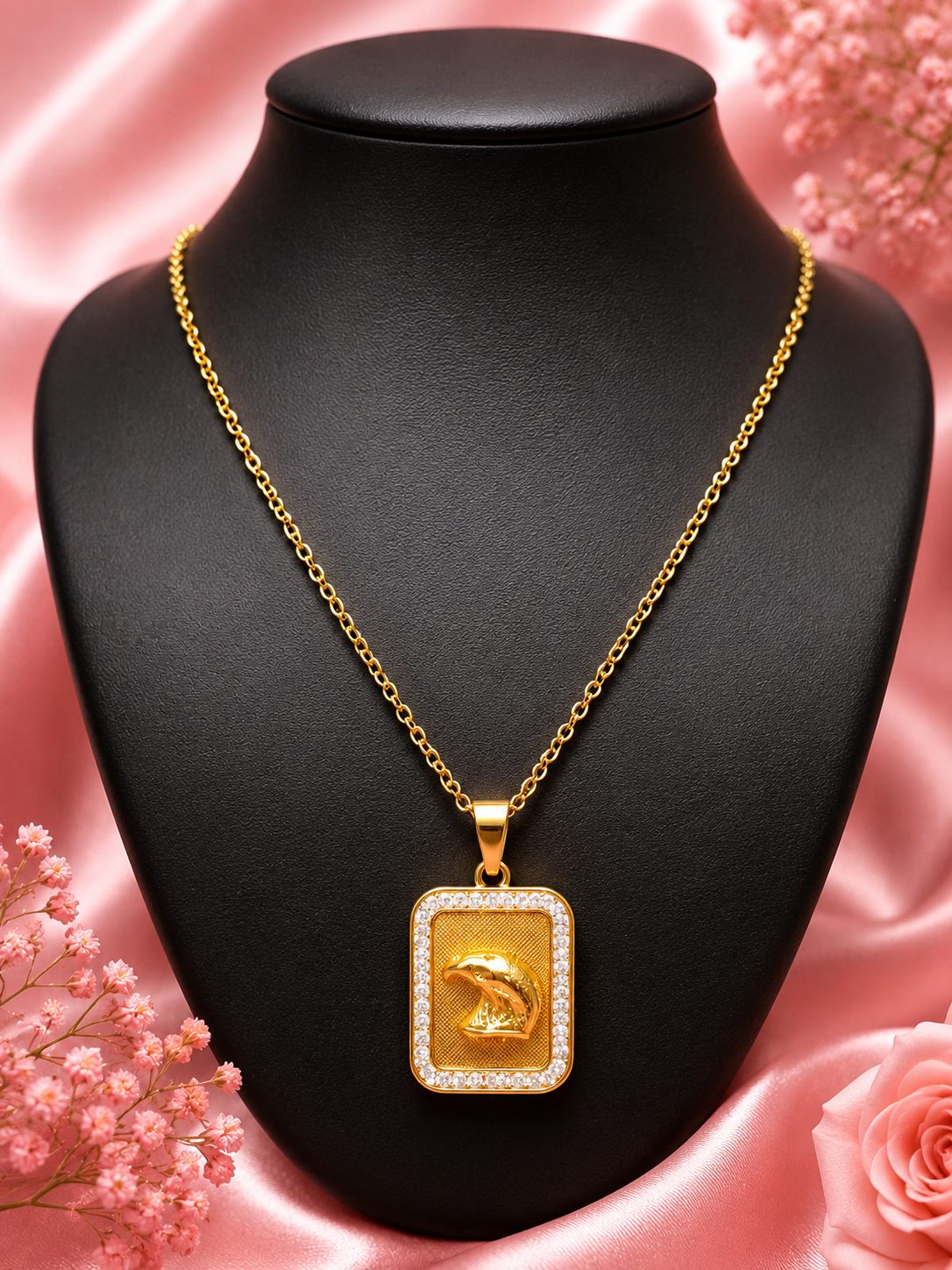 Gold Dolphin Pendant Necklace