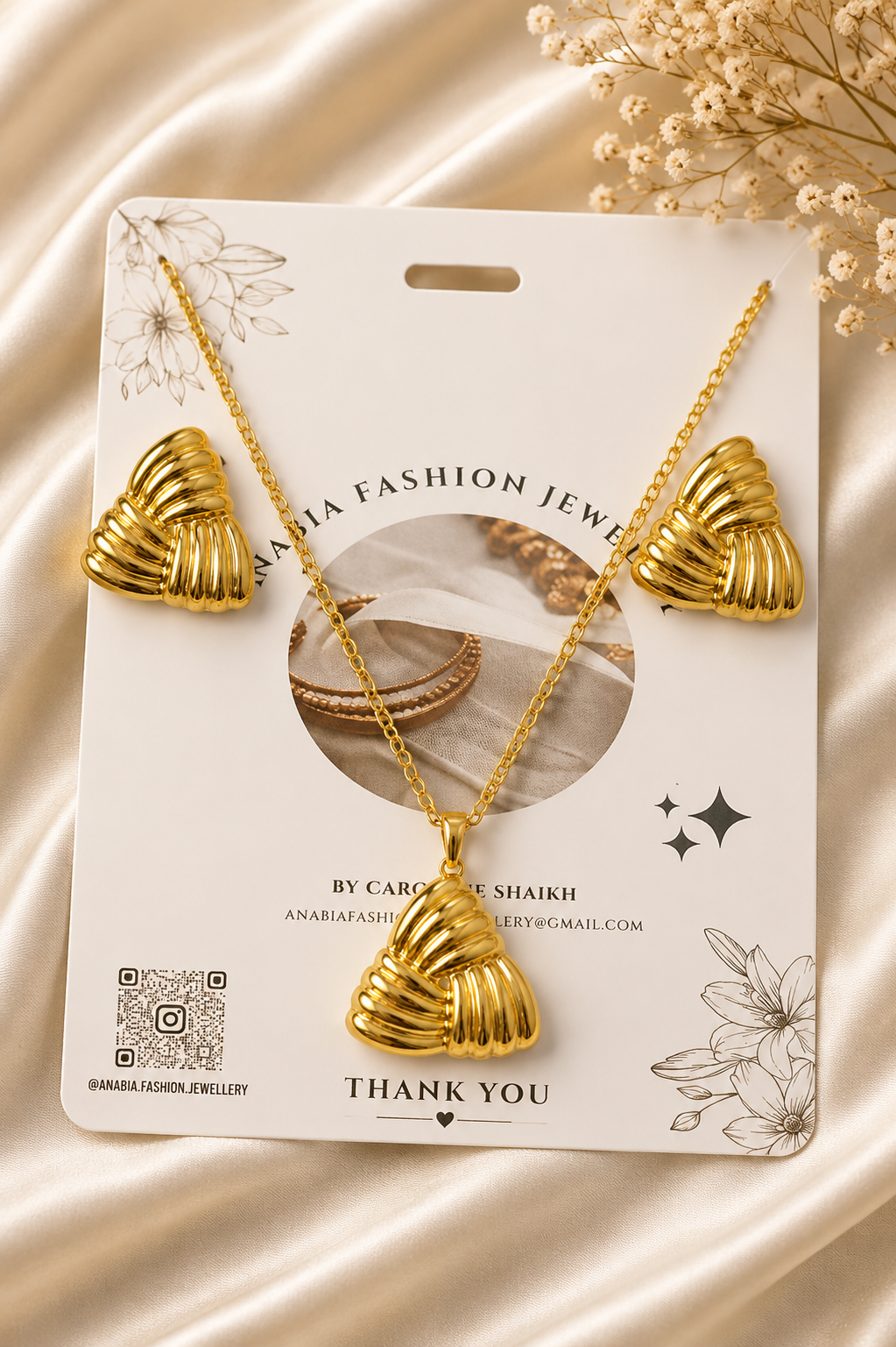 Gold Plated Heart Jewelry Set