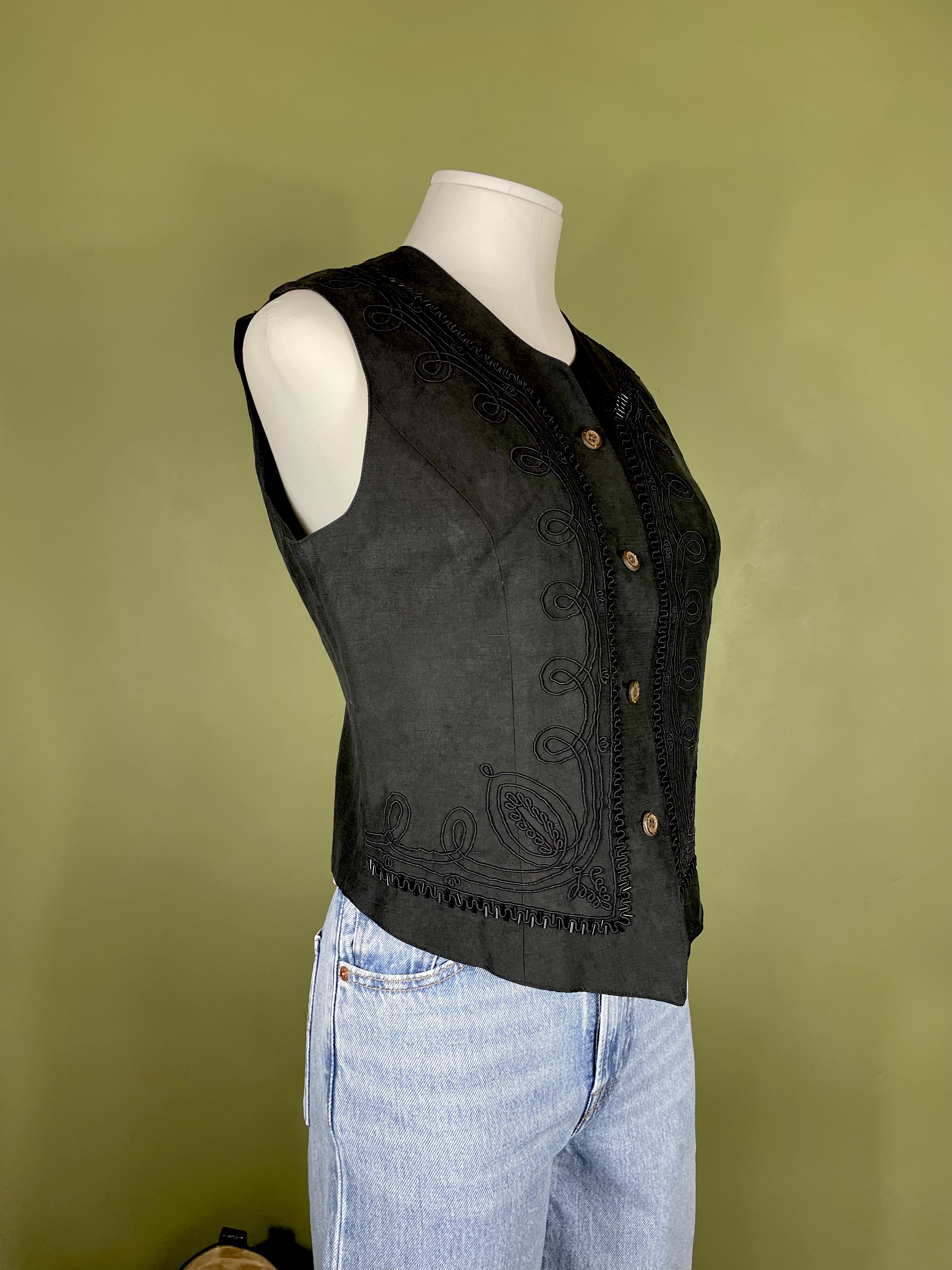 The Embroidered Silk Gilet