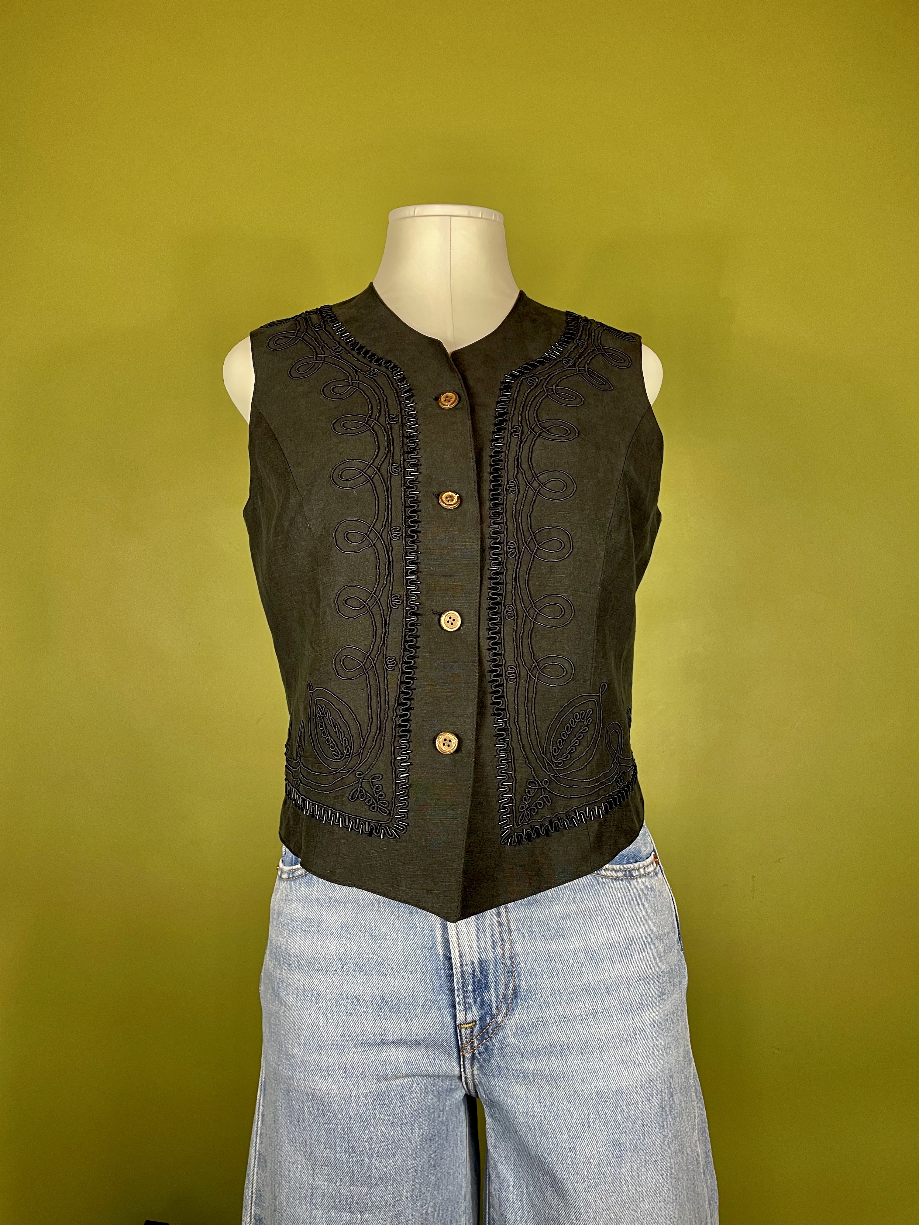 The Embroidered Silk Gilet