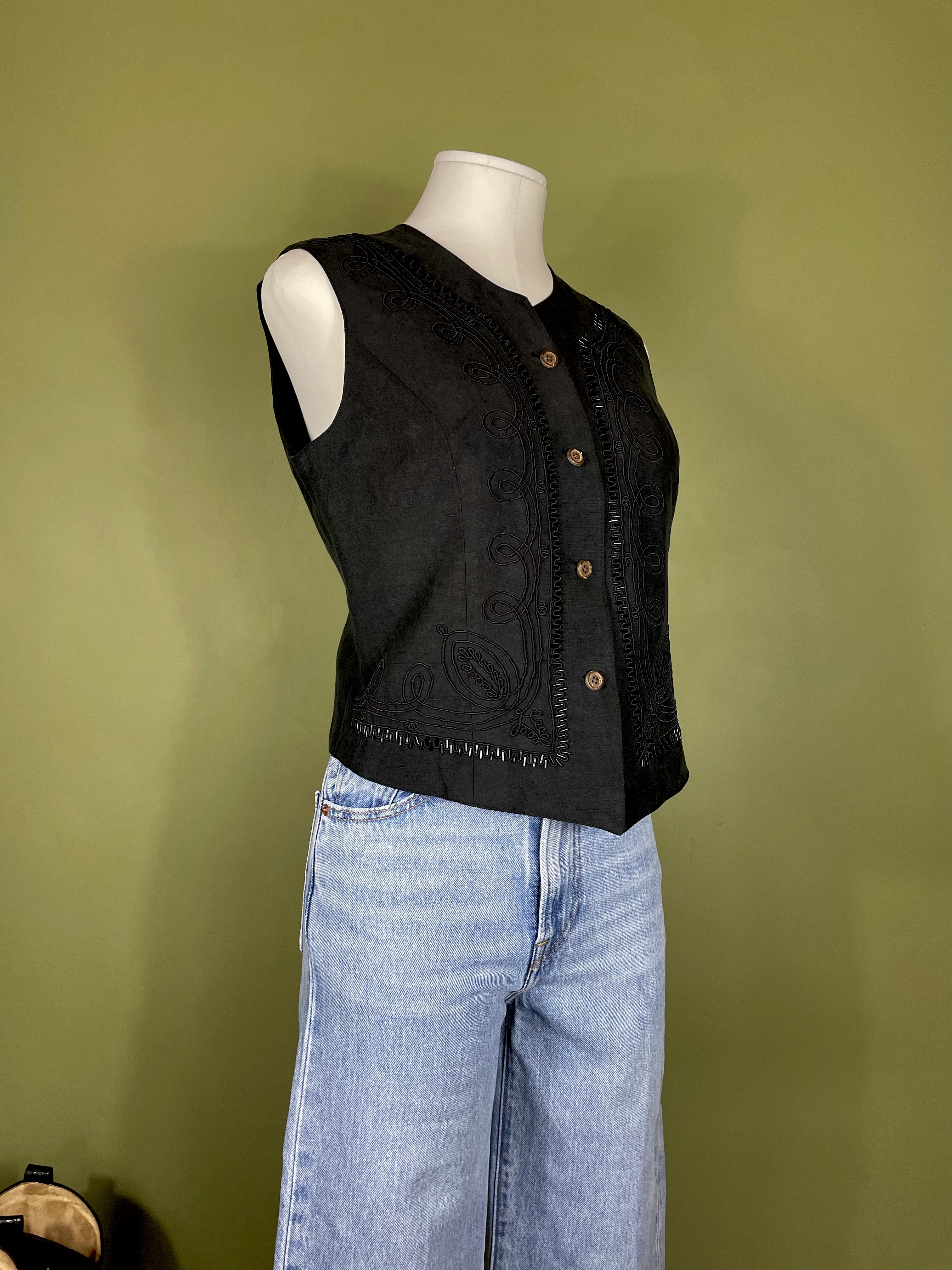 The Embroidered Silk Gilet