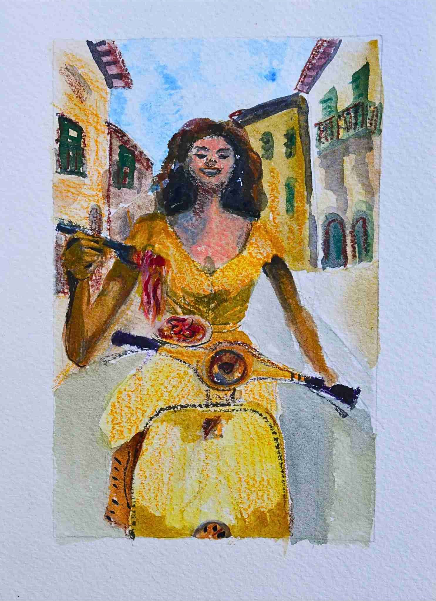 Italienerin mit Vespa