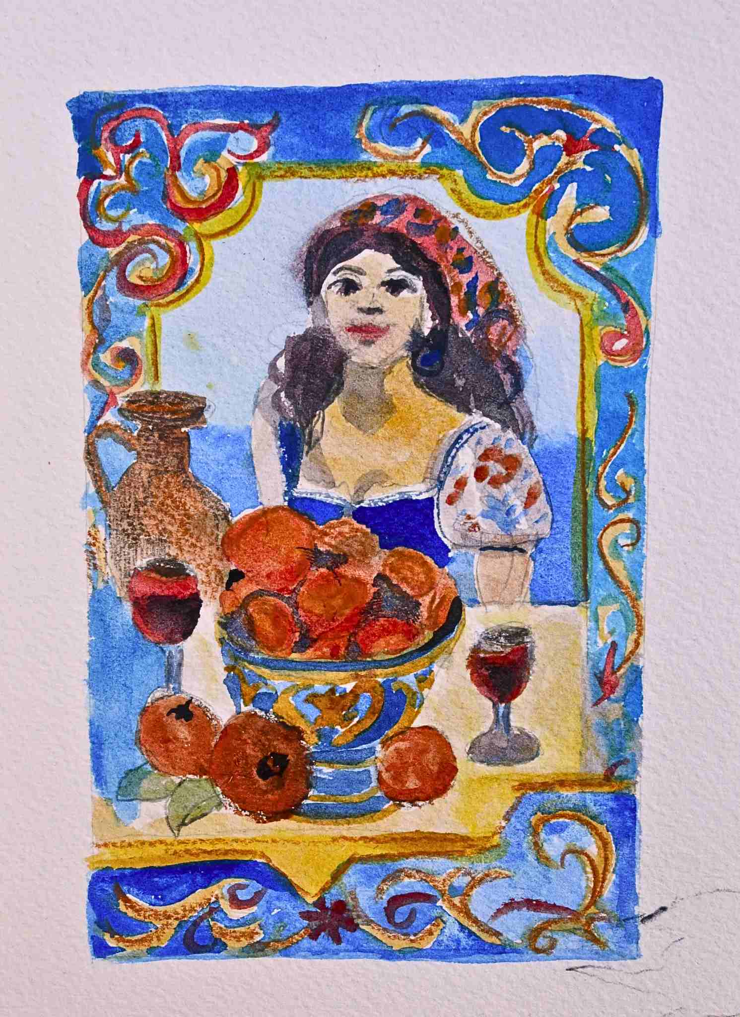 Sizilianerin Aquarell