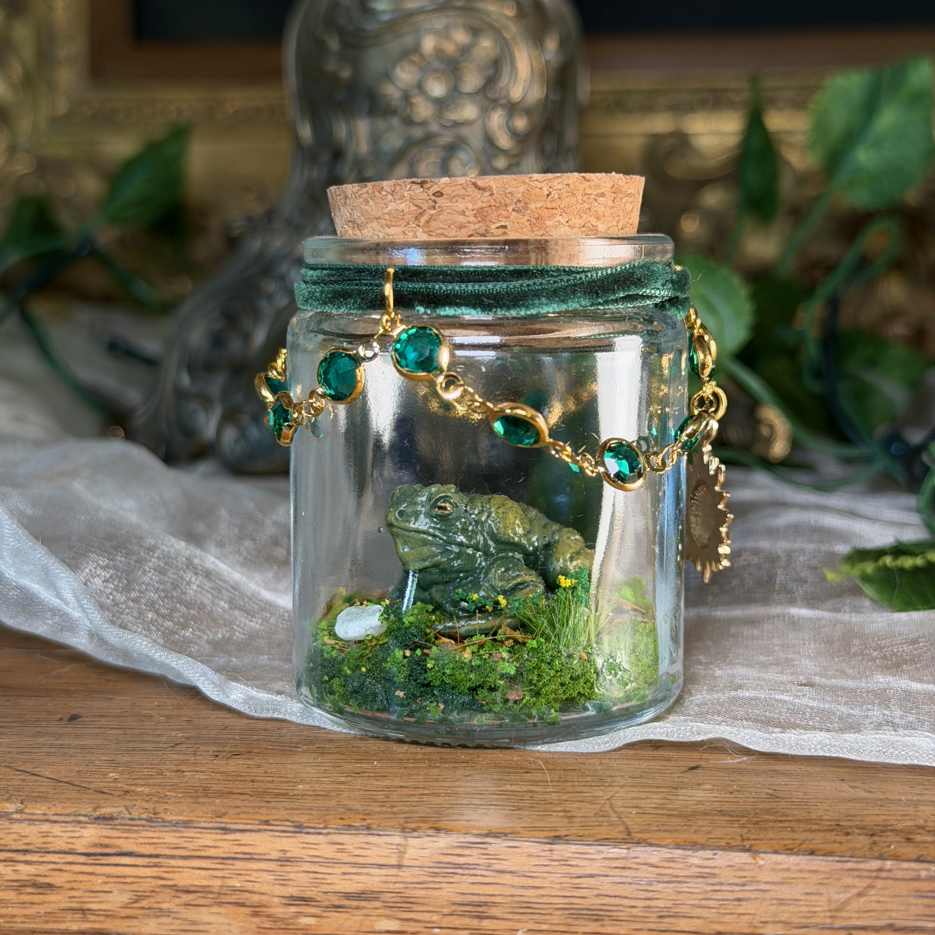 Kröte kleines Korkenglas Miniatur & LED