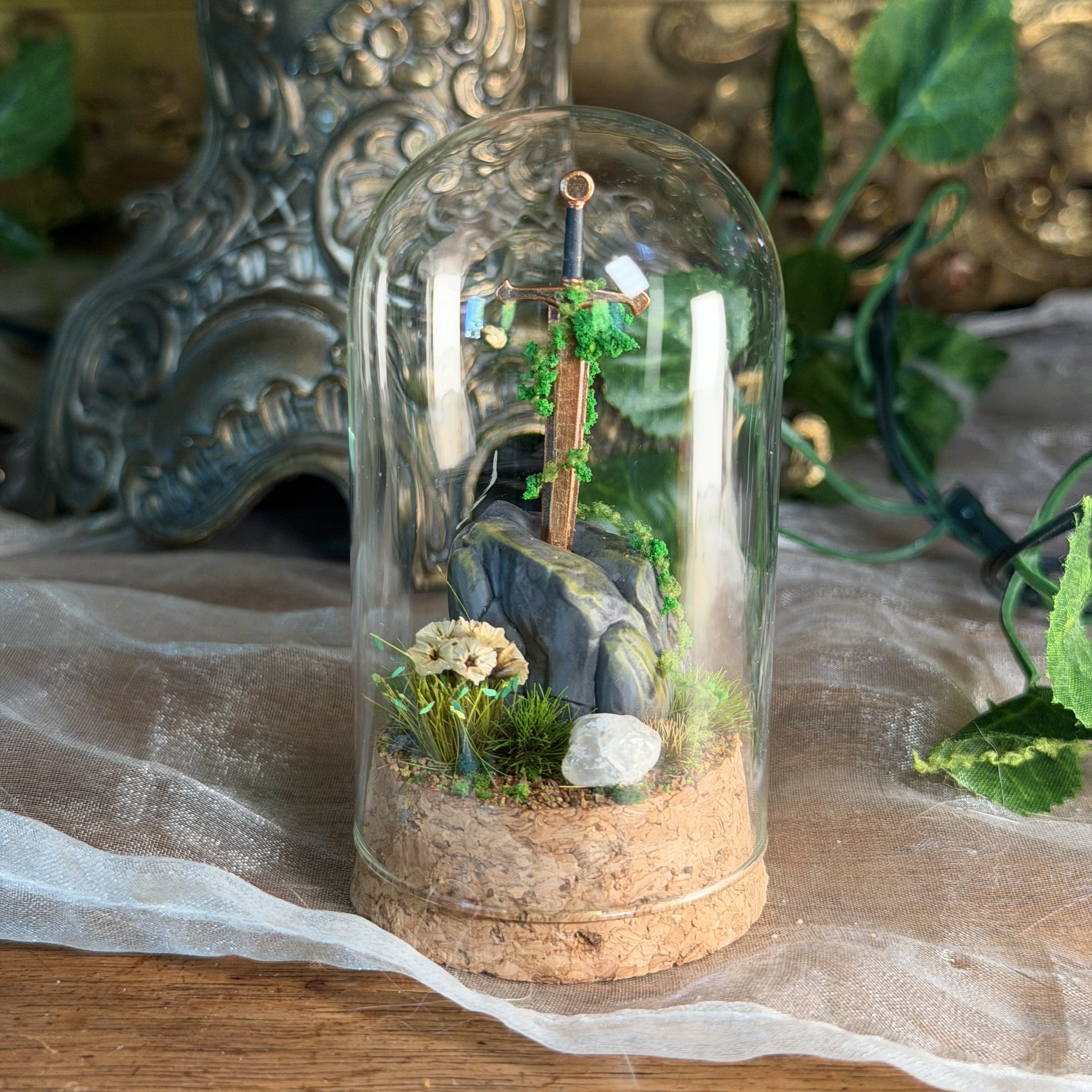 Schwert Glaskuppel Miniatur