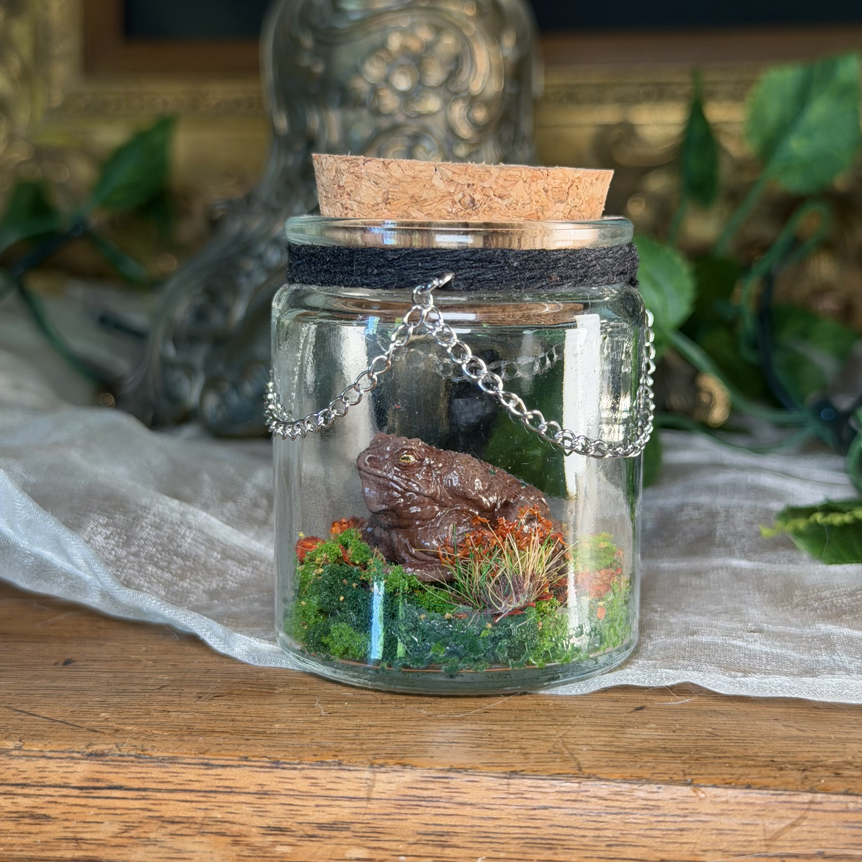 Kröte kleines Korkenglas Miniatur & LED