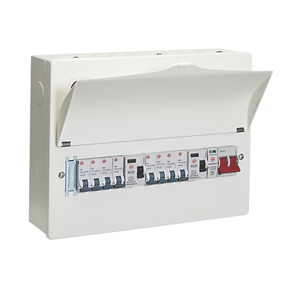 Wylex 16-Module 9-Way Populated High Integrity Dual RCD Consumer Unit with SPD