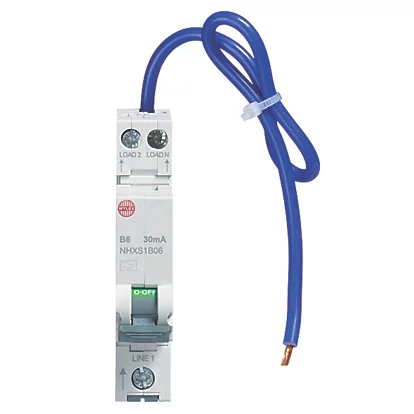 Wylex 6A 30mA Type A DP B Curve Mini RCBO