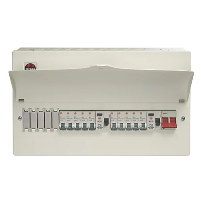 Wylex 21-Module 10-Way Populated Dual RCD Consumer Unit