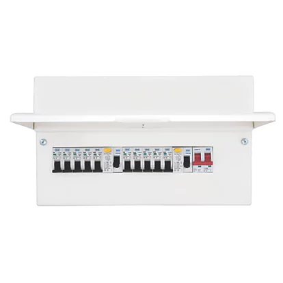 British General Fortress 16-Module 10-Way Populated High Integrity Dual RCD Consumer Unit