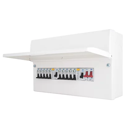 British General Fortress 16-Module 10-Way Populated High Integrity Dual RCD Consumer Unit
