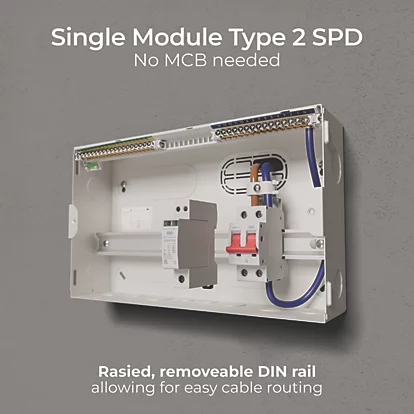 British General Circuit Protection 13-Module 13-Way Part-Populated High Integrity Main Switch Consumer Unit with SPD