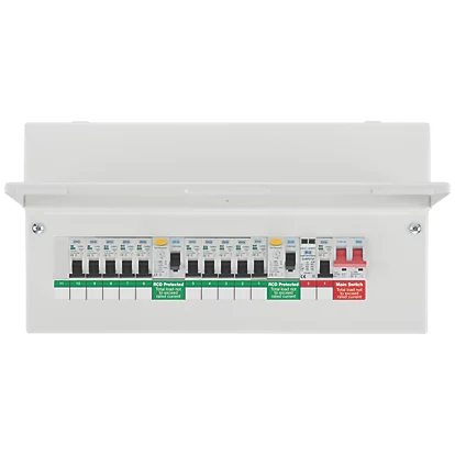 British General Fortress 19-Module 10-Way Populated High Integrity Dual RCD Consumer Unit with SPD