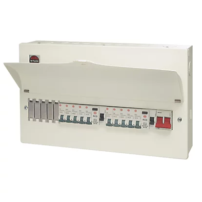 Wylex 21-Module 10-Way Populated Dual RCD Consumer Unit