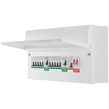 British General Fortress 19-Module 10-Way Populated High Integrity Dual RCD Consumer Unit with SPD