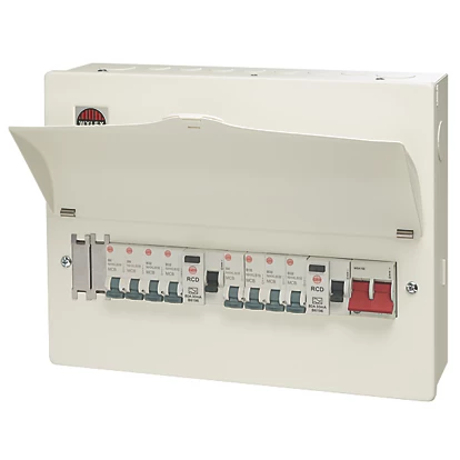 Wylex 16-Module 8-Way Populated Dual RCD Consumer Unit
