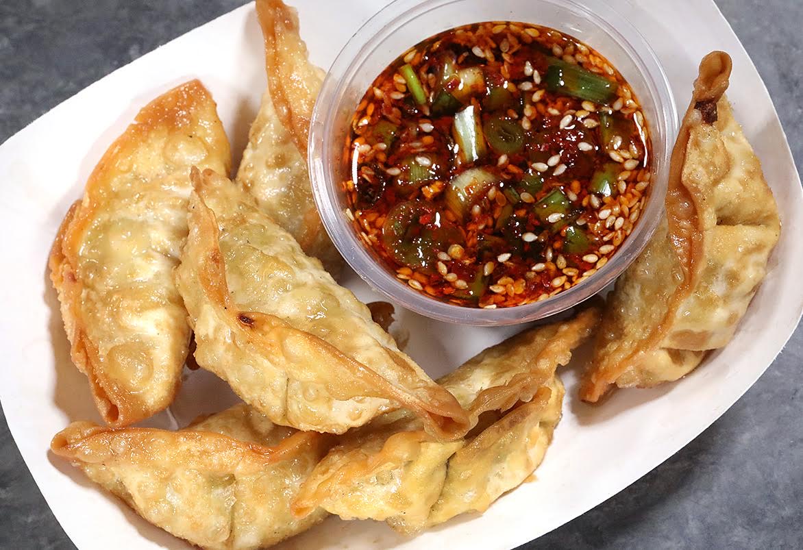 Fried Dumplings with Spicy Dipping Sauce