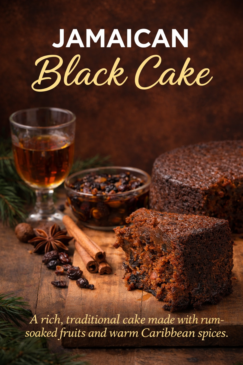 Jamaican Black Cake (Rum Raisin Spice Cake)