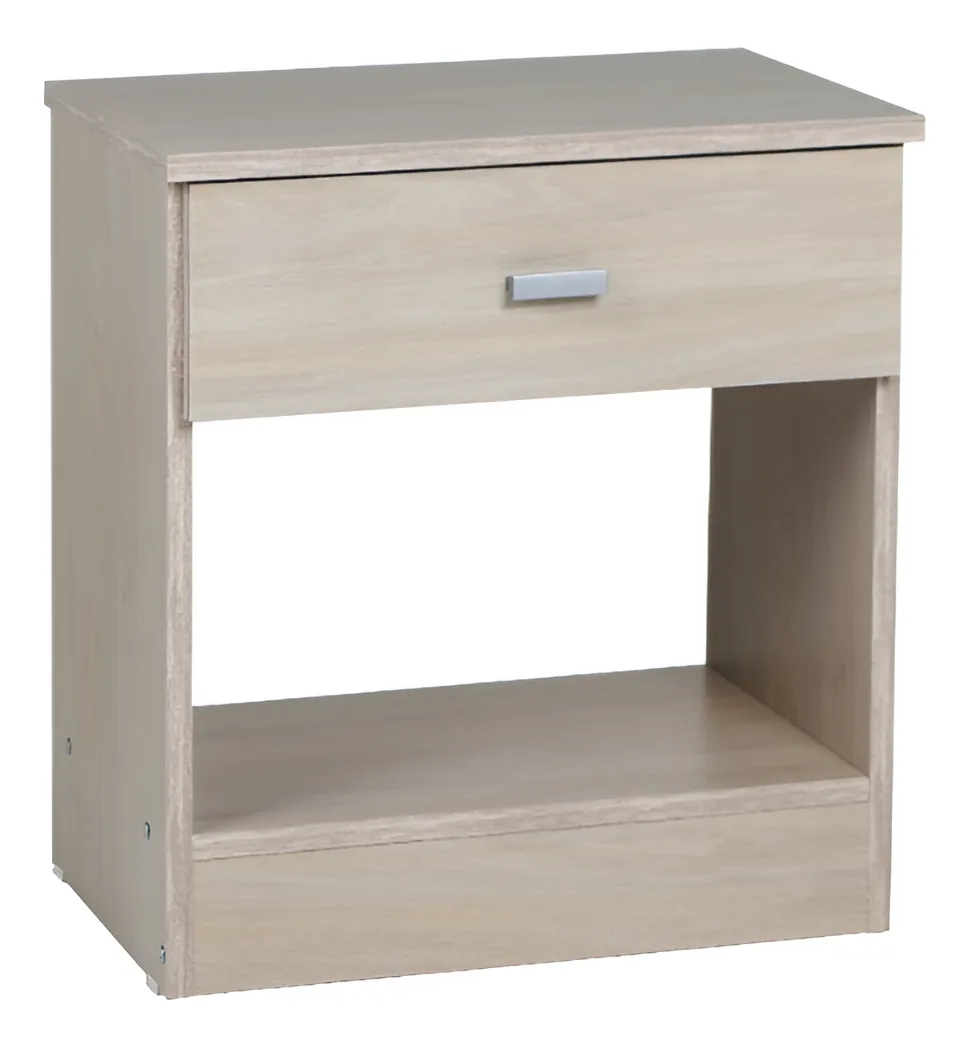 Mesa de luz de madera de un cajón