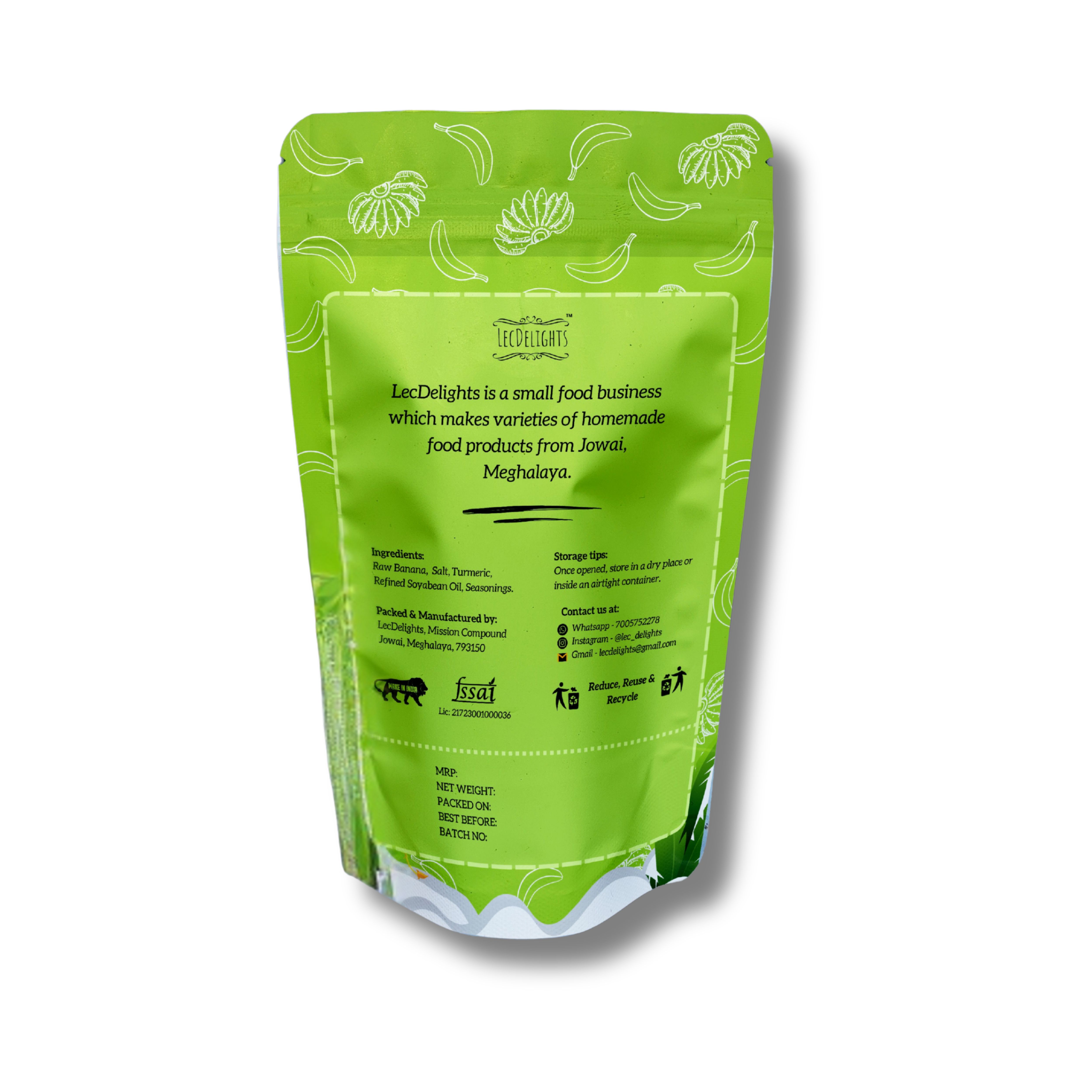 LecDelights Homemade Banana Chips