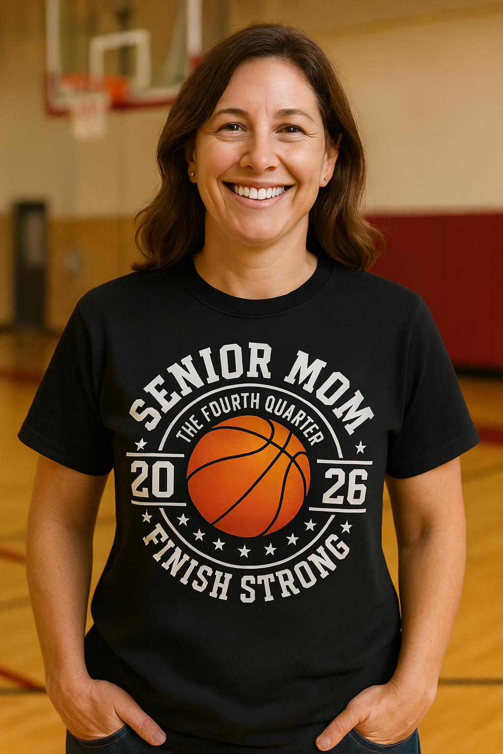 Senior Mom Basketball T-shirt