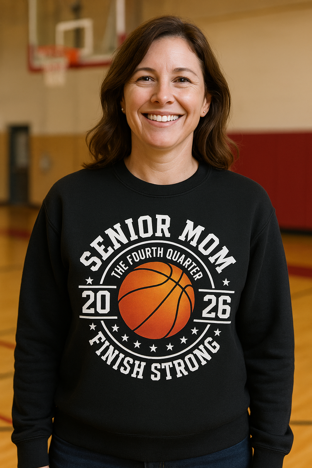 Senior Mom Basketball Sweatshirt