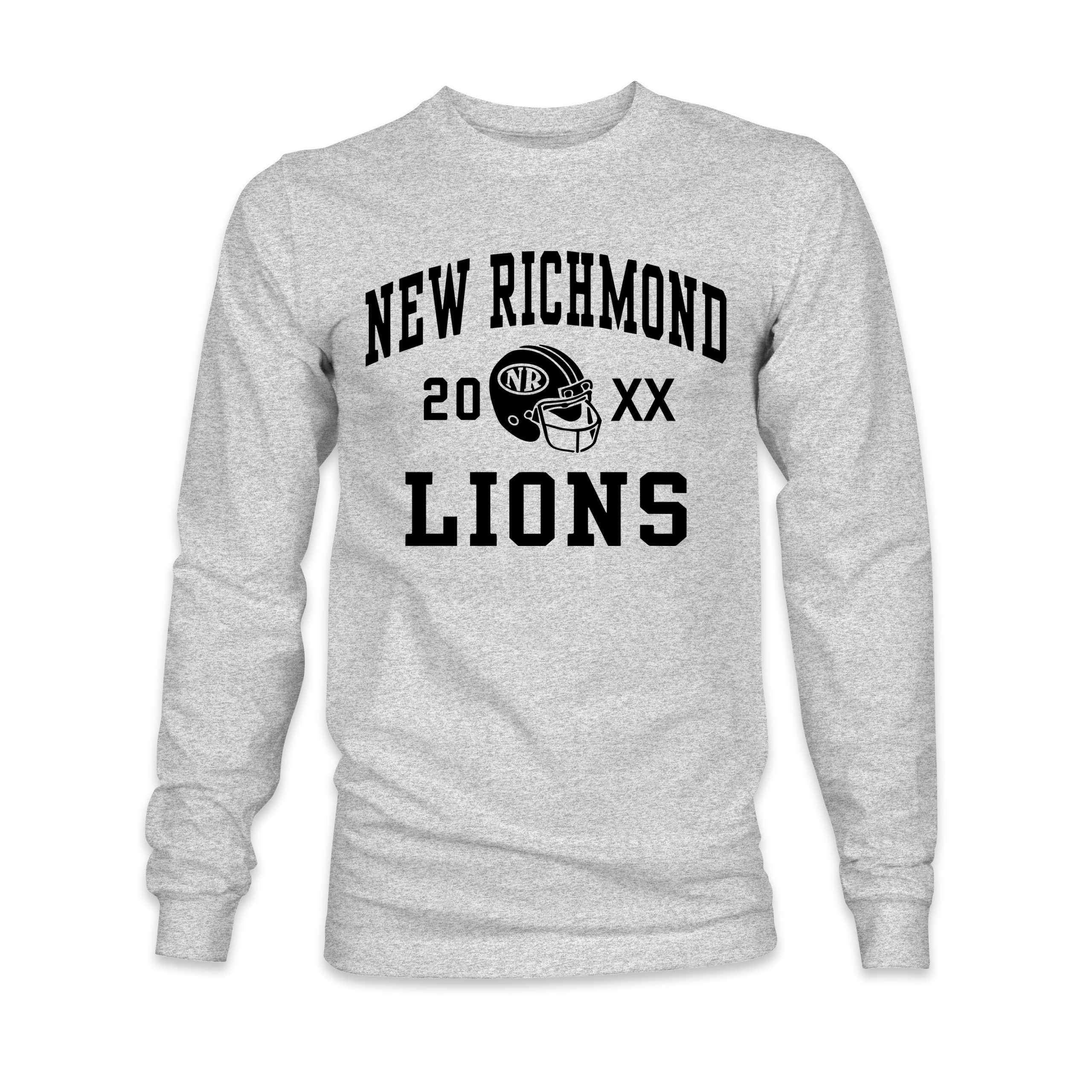 New Richmond Lions "20XX football"  Long Sleeve tee Shirt