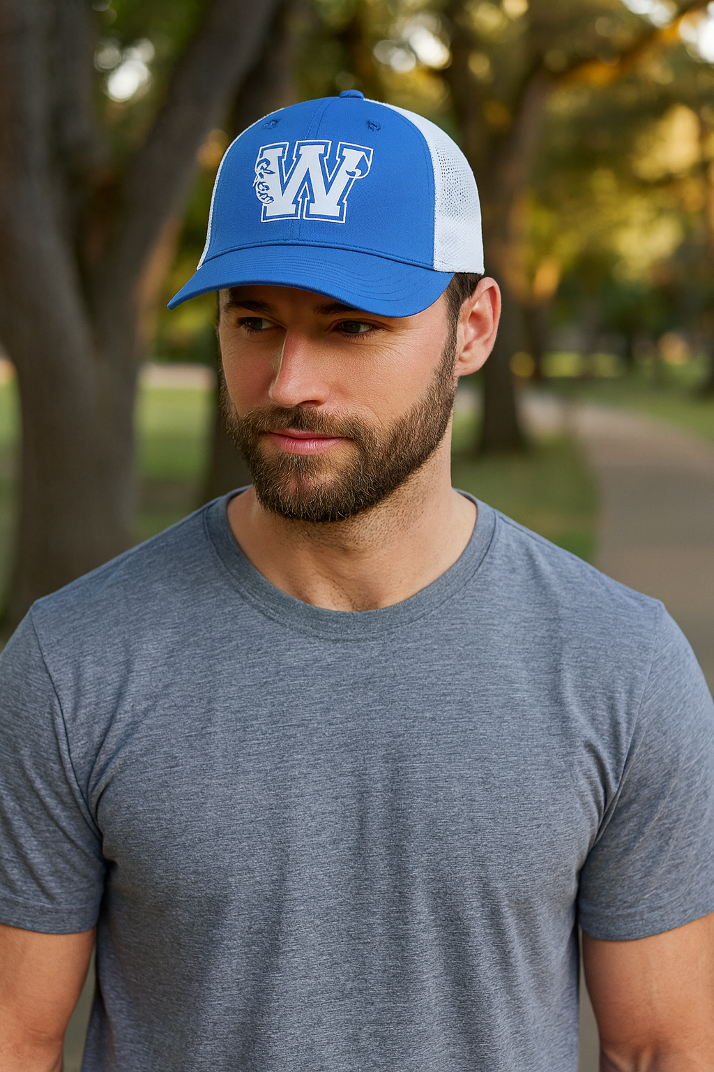 Williamsburg Wildcats blue/white fitted Baseball Cap