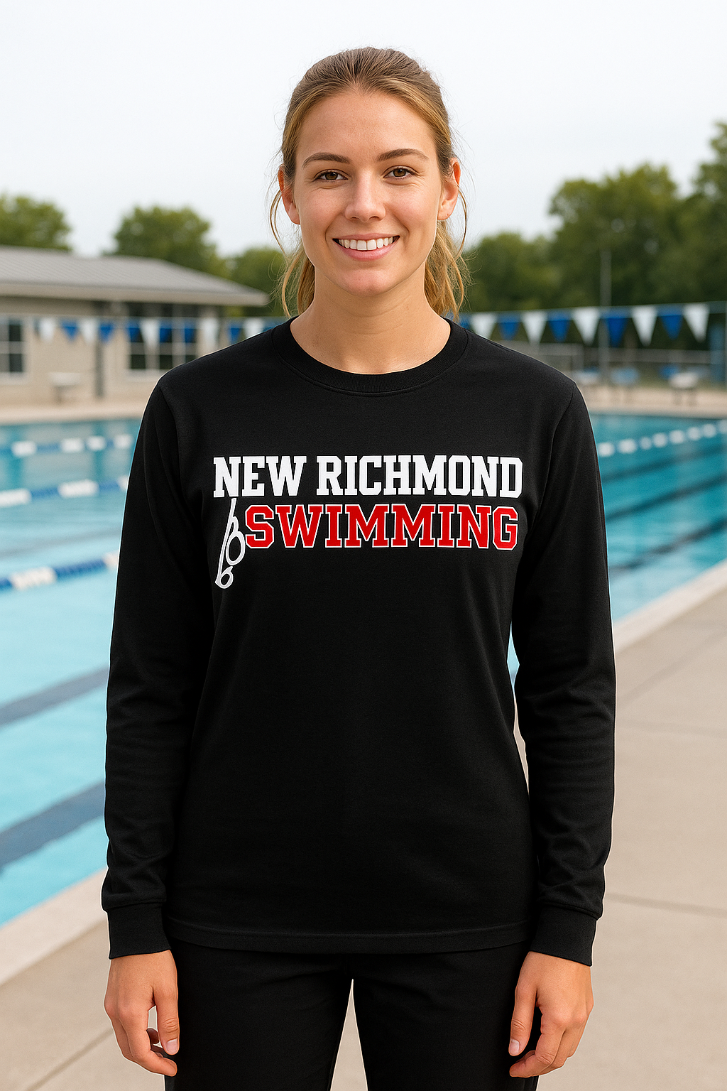 New Richmond "Swim is all about good times!"Long Sleeve tee