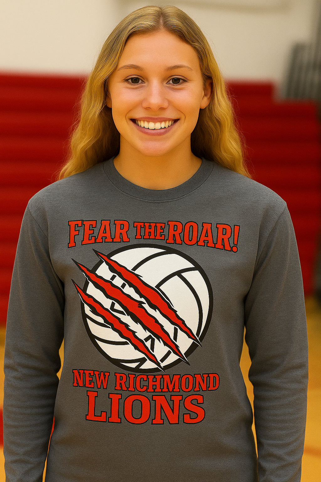 New Richmond Lions roar volleyball long sleeve tee