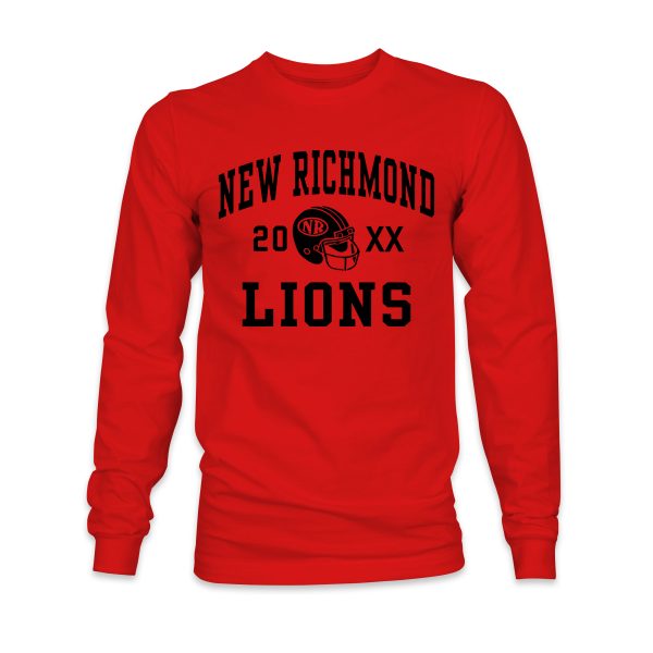 New Richmond Lions "20XX football"  Long Sleeve tee Shirt