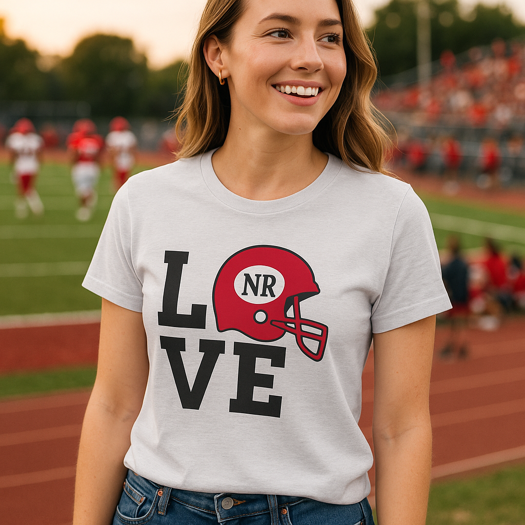 NR LOVE Football Helmet T-Shirt