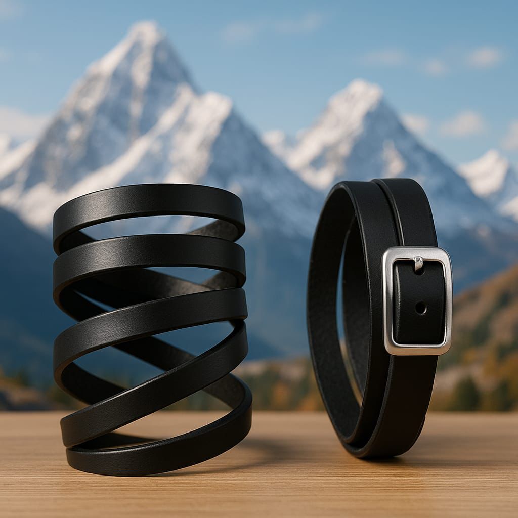 Black leather wrap bracelet