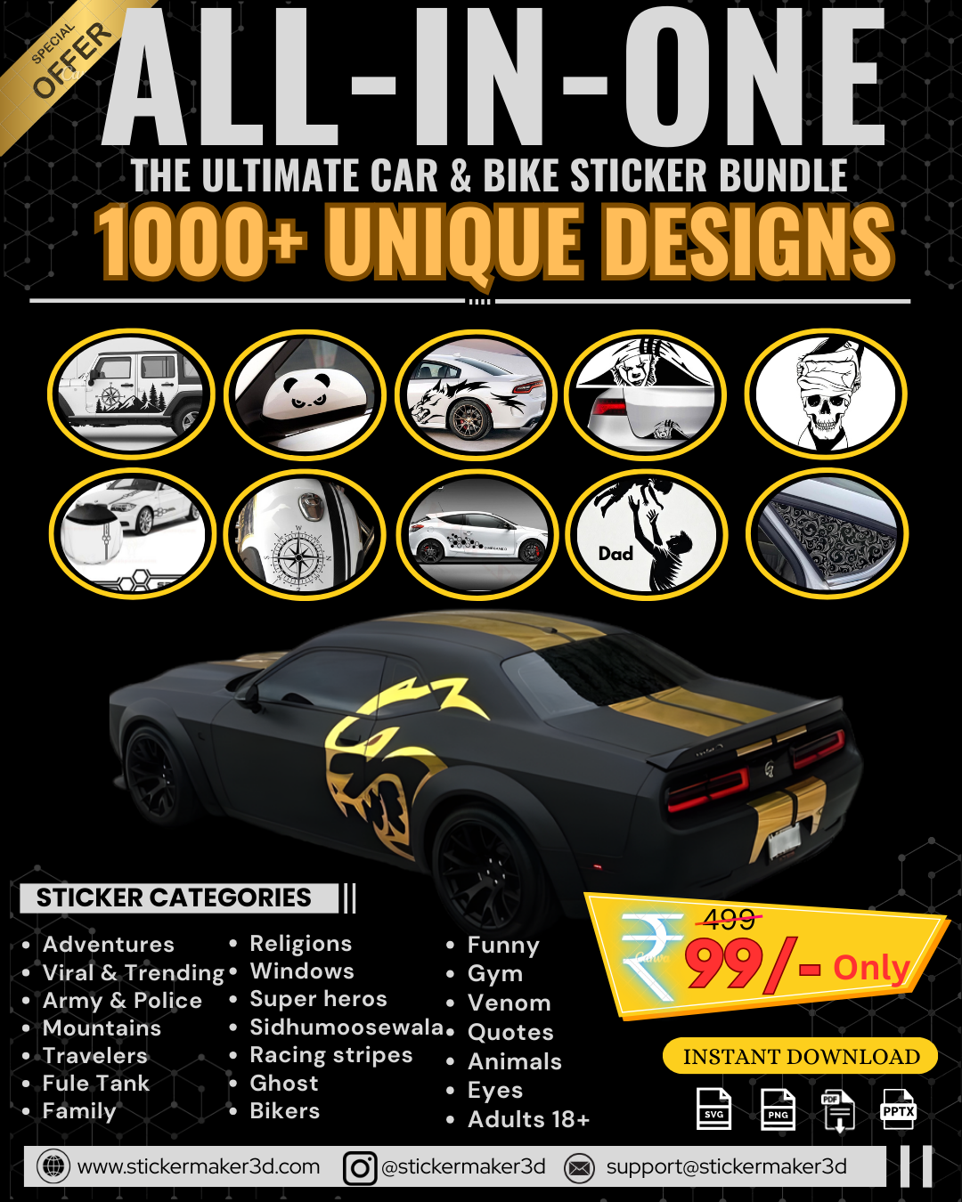 All-in-One Car & Bike Sticker Design Bundle